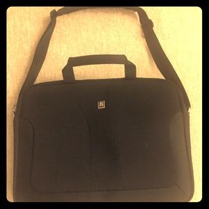 Black laptop case with shoulder strap